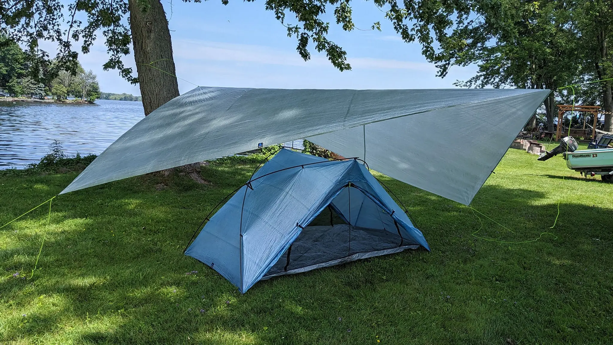 tarp shelter ridgeline illustration